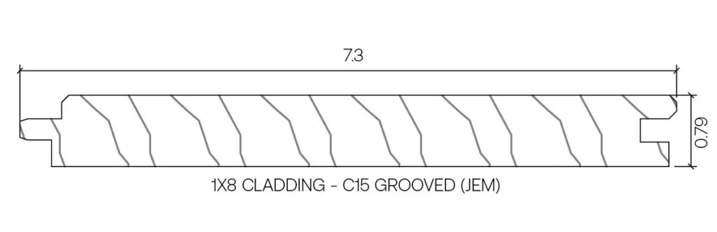 Thermory Kodiak Spruce Cladding 1×8 - Thermally Modified ($/lf)