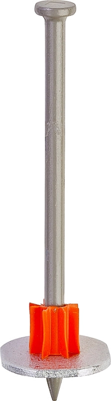 Ramset 1-1/2 100 Count Ramset 1512SD Washered Pin, 0.145 in Dia Shank, 1-1/2 in L, Metal, Zinc