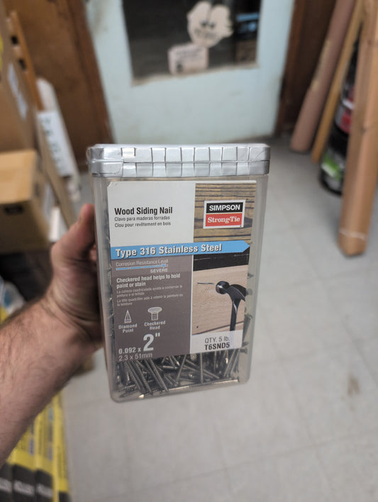 Siding nails 316 Stainless Steel 2 in (.092x2") 5 LB